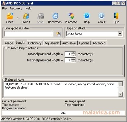 Advanced PDF Password Recovery