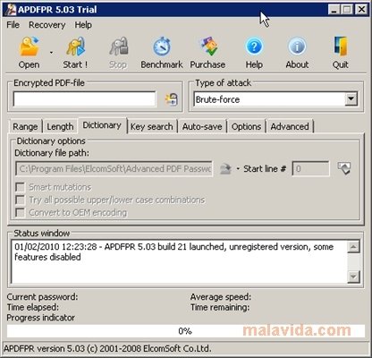 Advanced PDF Password Recovery