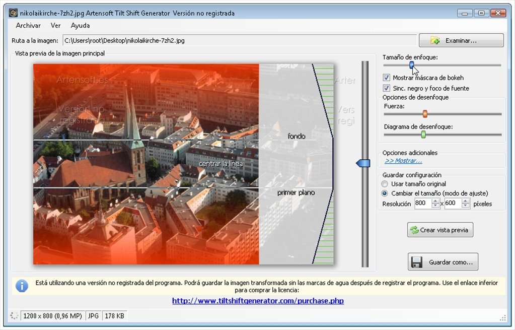 Artensoft Tilt Shift Generator