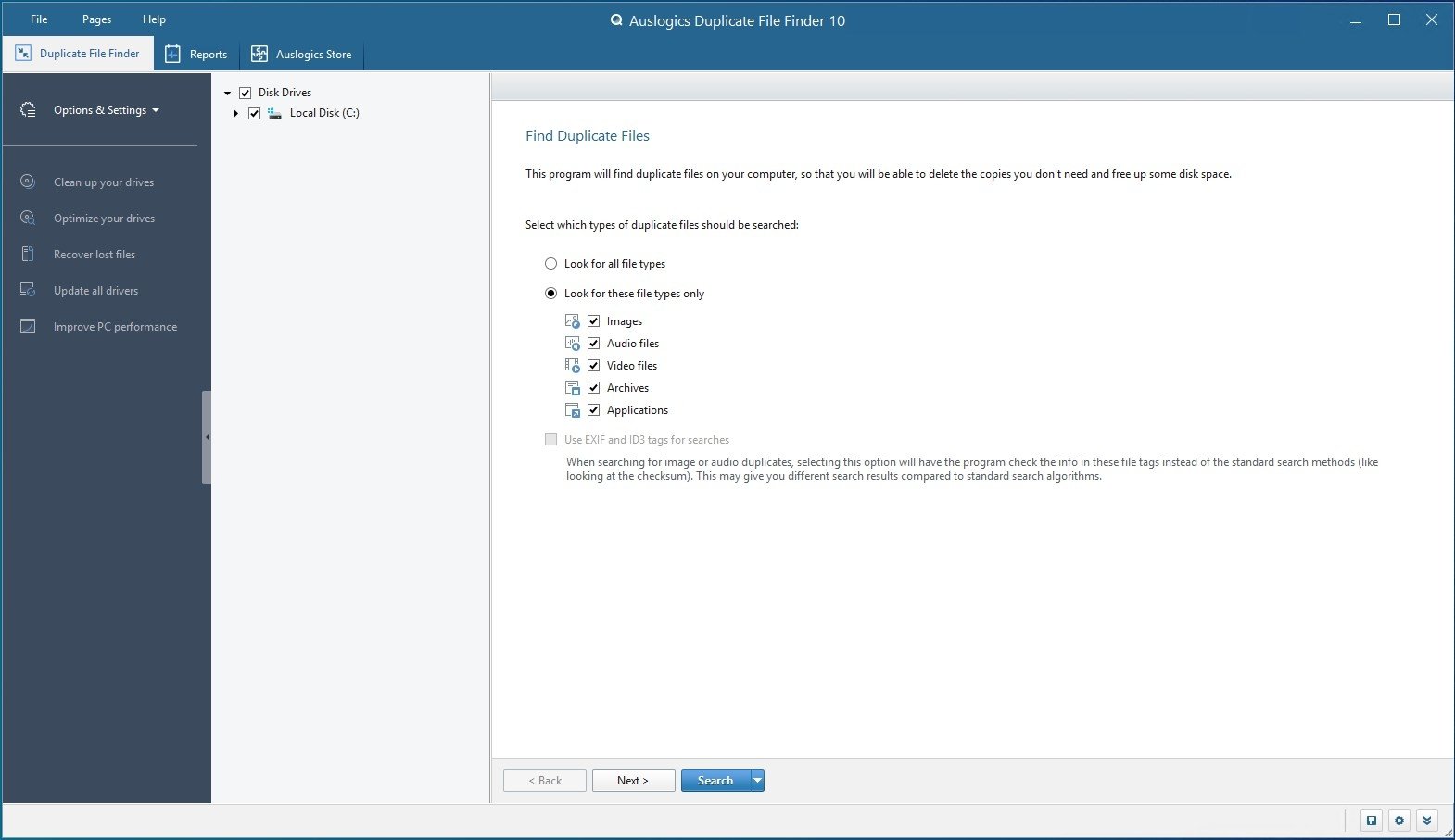 Auslogics Duplicate File Finder