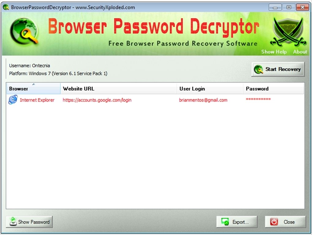 Browser Password Decryptor