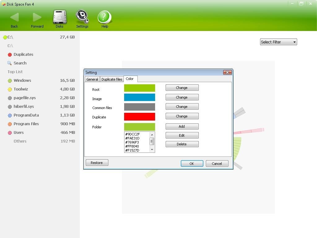 Disk Space Fan