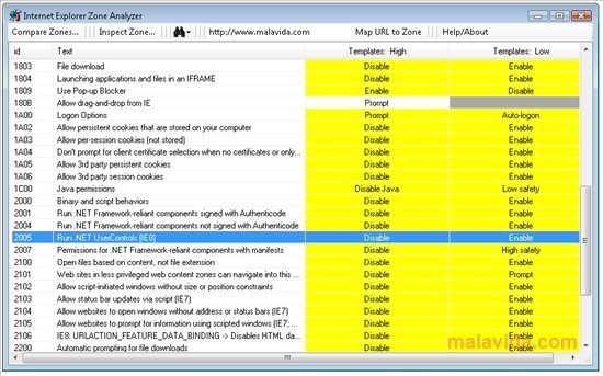 Internet Explorer Zone Analyzer