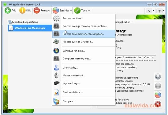 Kiwi application monitor