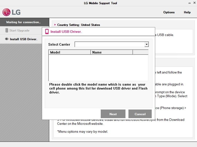LG Mobile Support Tool